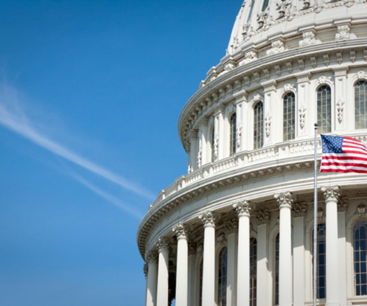 United States Capitol Dome and Flag