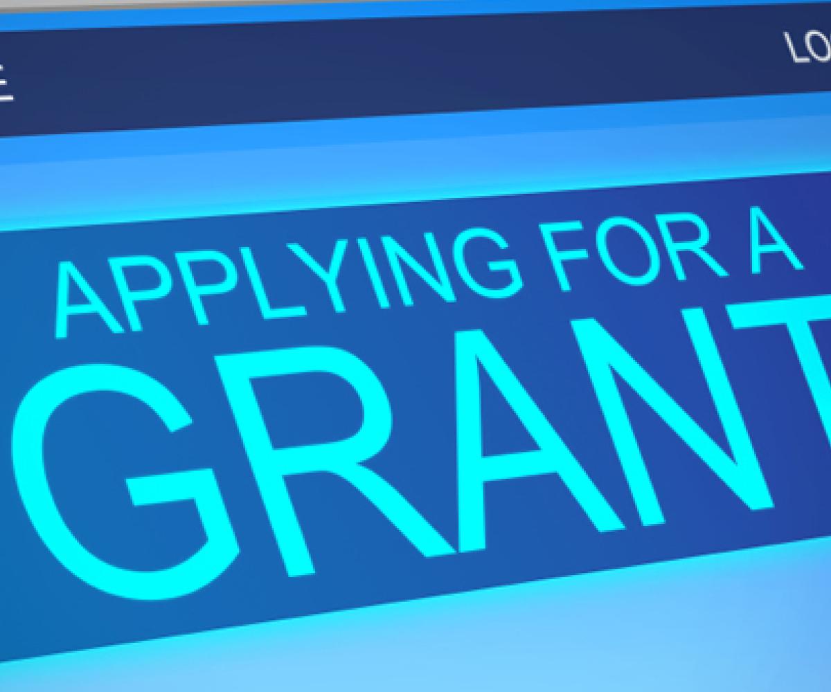 Computer screen applying for a Grant