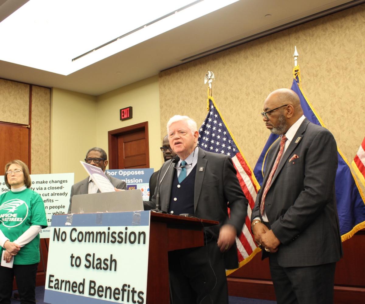 Rep. Larson with labor leaders