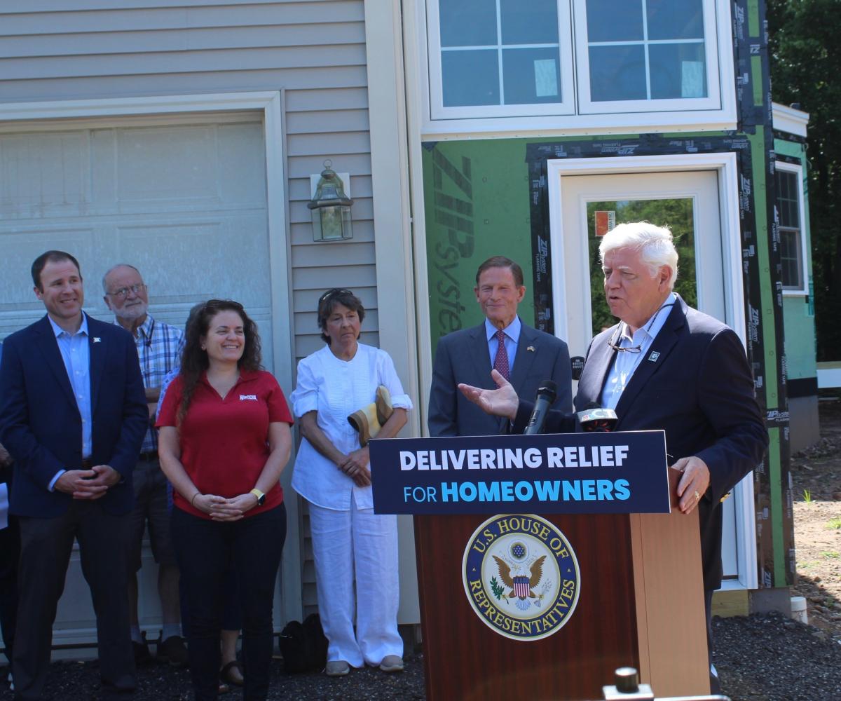 Rep. Larson discusses federal legislation to help homeowners with crumbling foundations  