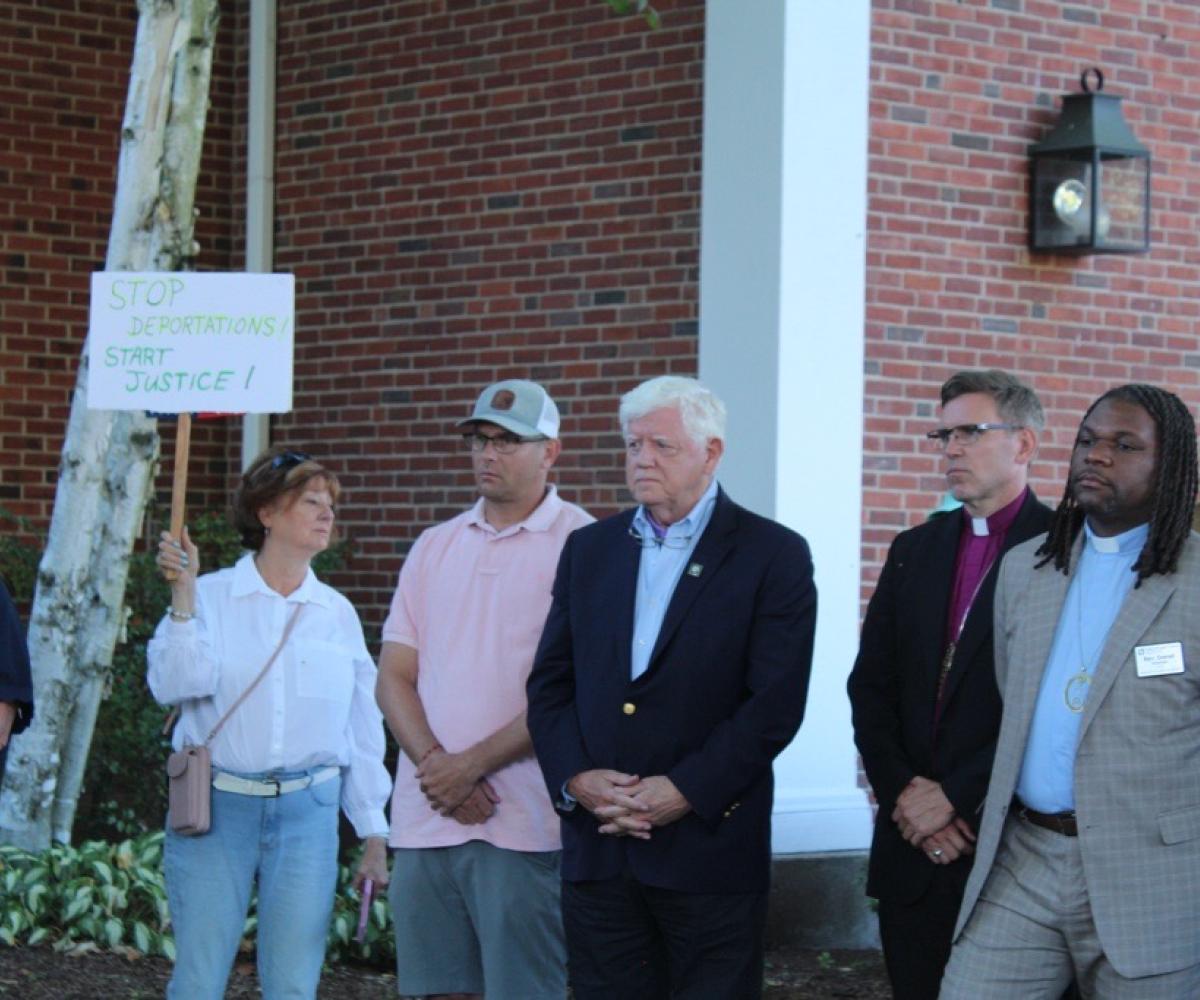 Rep. Larson joins a vigil in Newington after an ICE raid