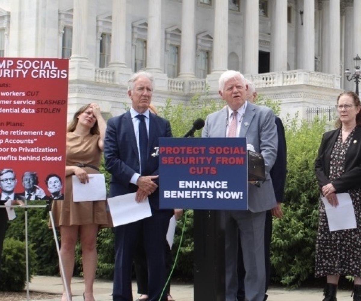 Rep. Larson with Rep. Richard Neal and Social Security advocates