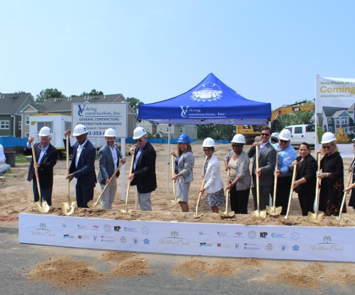 Speaker Matt Ritter and Congressman John Larson break ground at Willow Creek with local officials