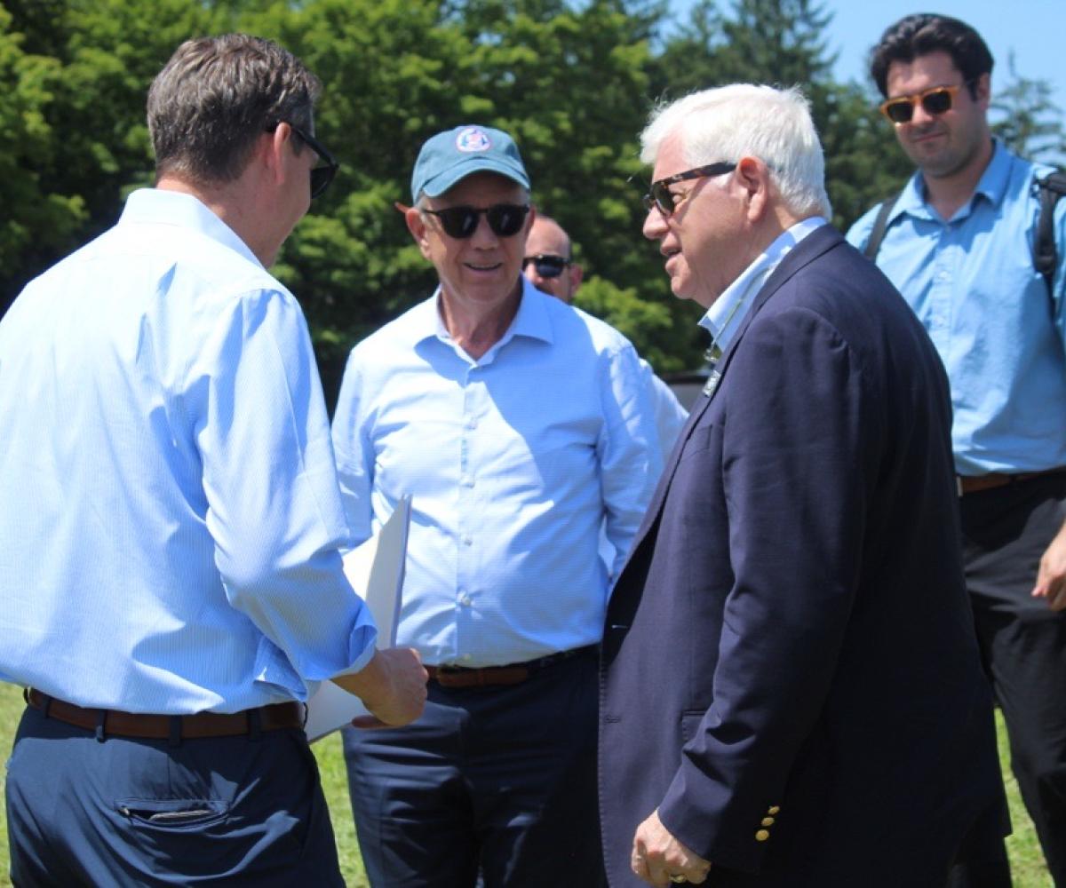 Rep. Larson with Connecticut Commissioner of Agriculture Bryan Hurlburt and Governor Ned Lamont