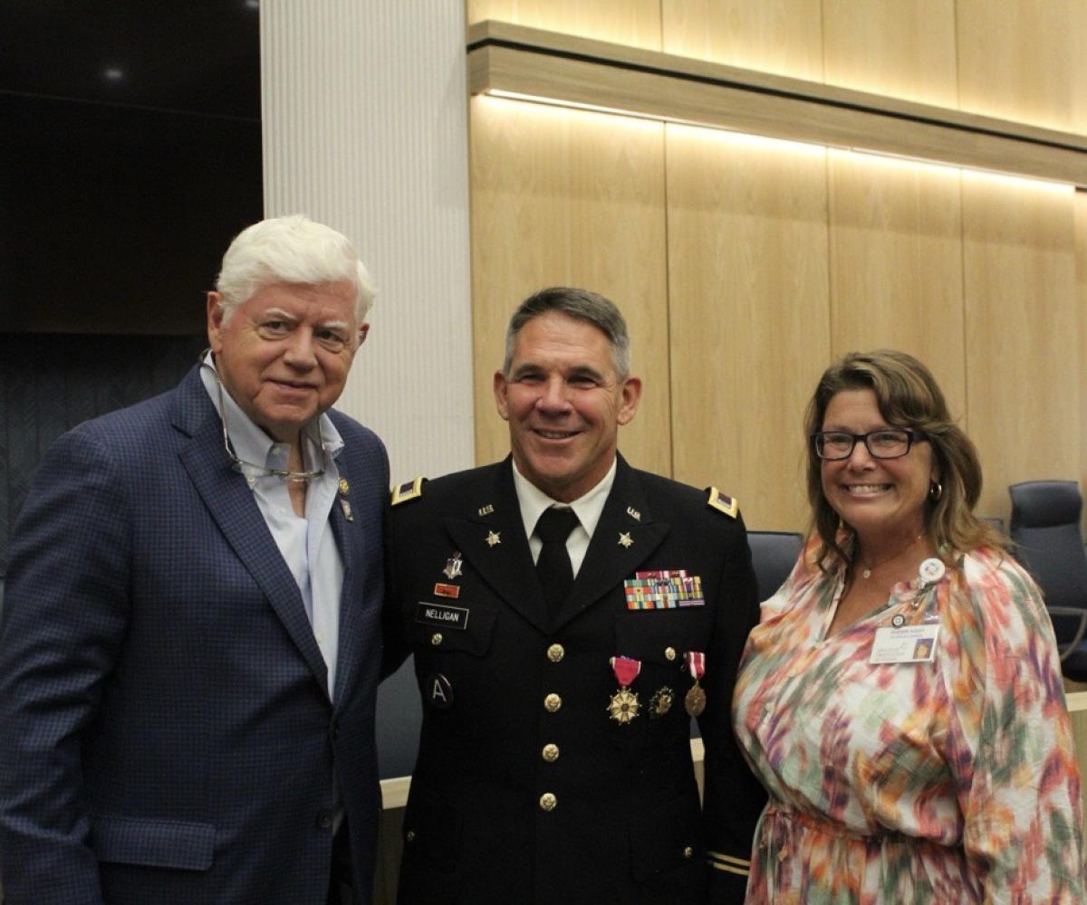 Rep. Larson, Command Chief Warrant Officer 5 Patrick Nelligan, and U.S. Army veteran Sherri Vogt 
