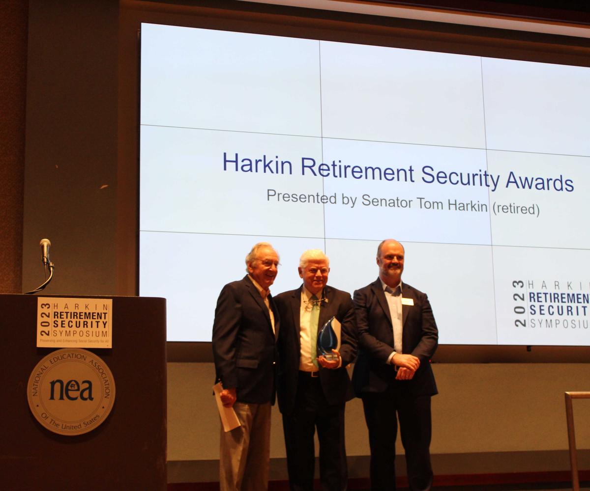 Rep. Larson receiving the award. 