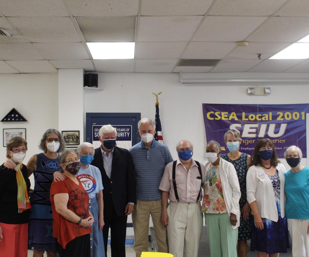 Rep. John B. Larson (CT-01) celebrated the 86th birthday of Social Security today alongside members of the CT Alliance for Retired Americans 