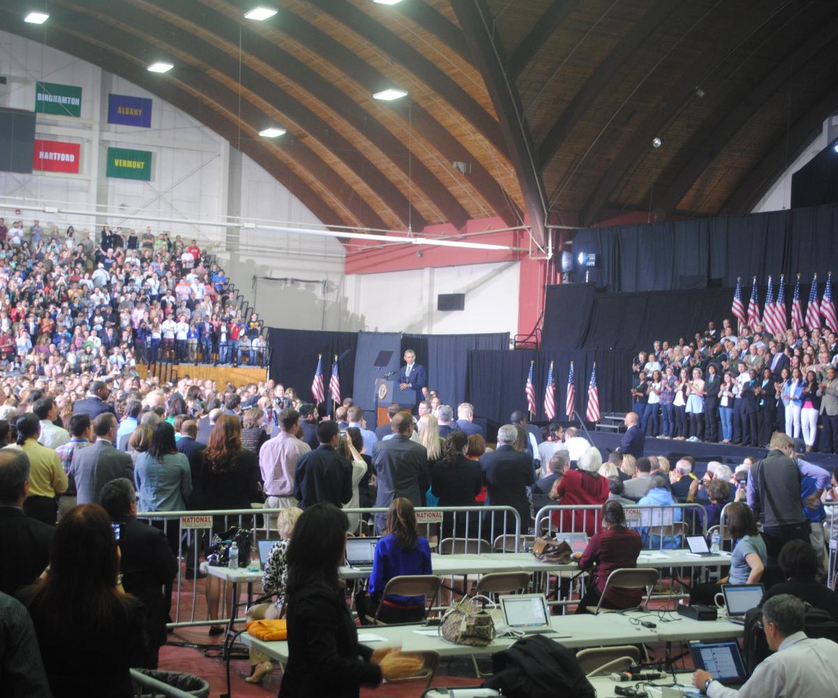 President Obama speaks at the University of Hartford