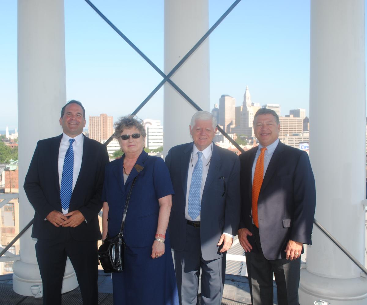 Rep. Larson and Chairman Shuster join other officials atop the Coltsville Dome