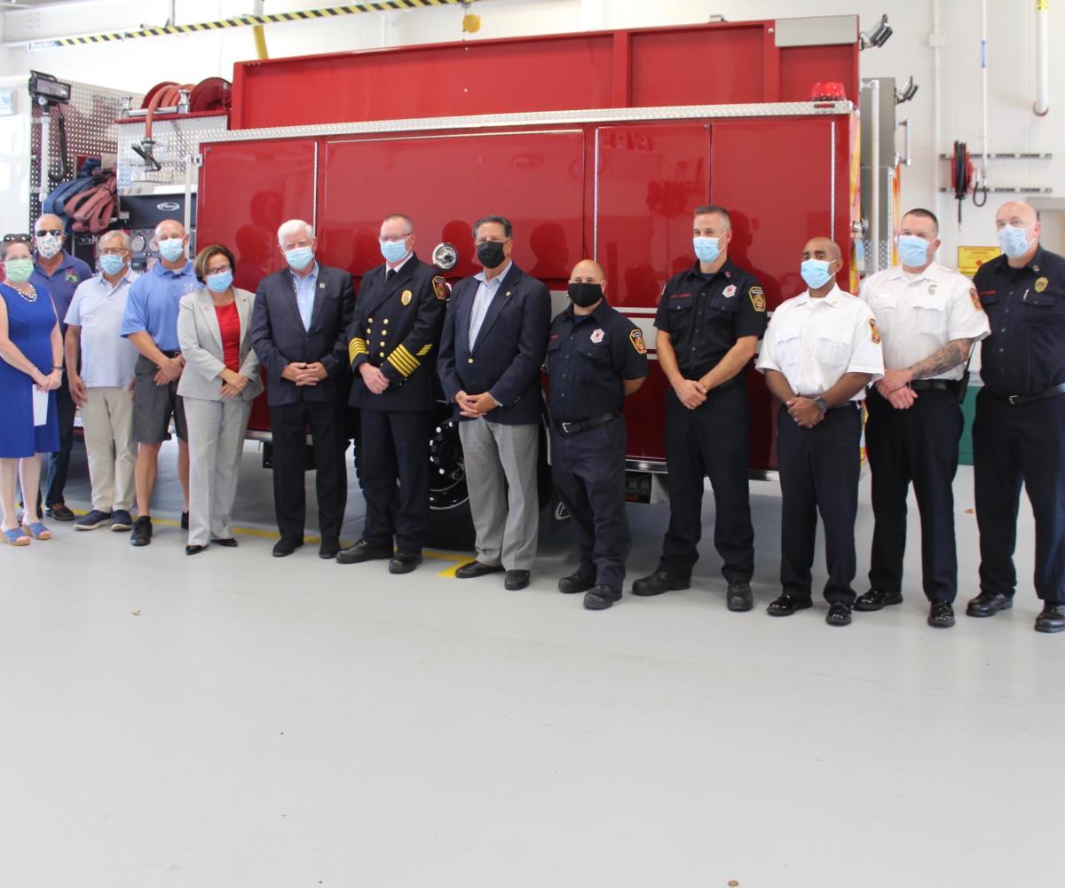 Rep. Larson with Firefighters