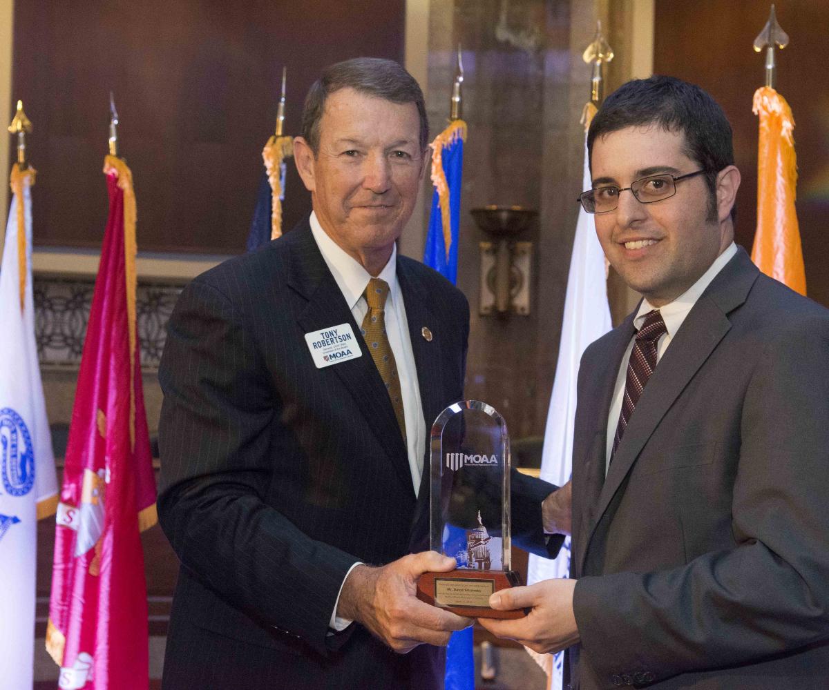 Dave Sitcovsky receives the Colonel Paul W. Arcari Meritorious Service Award.