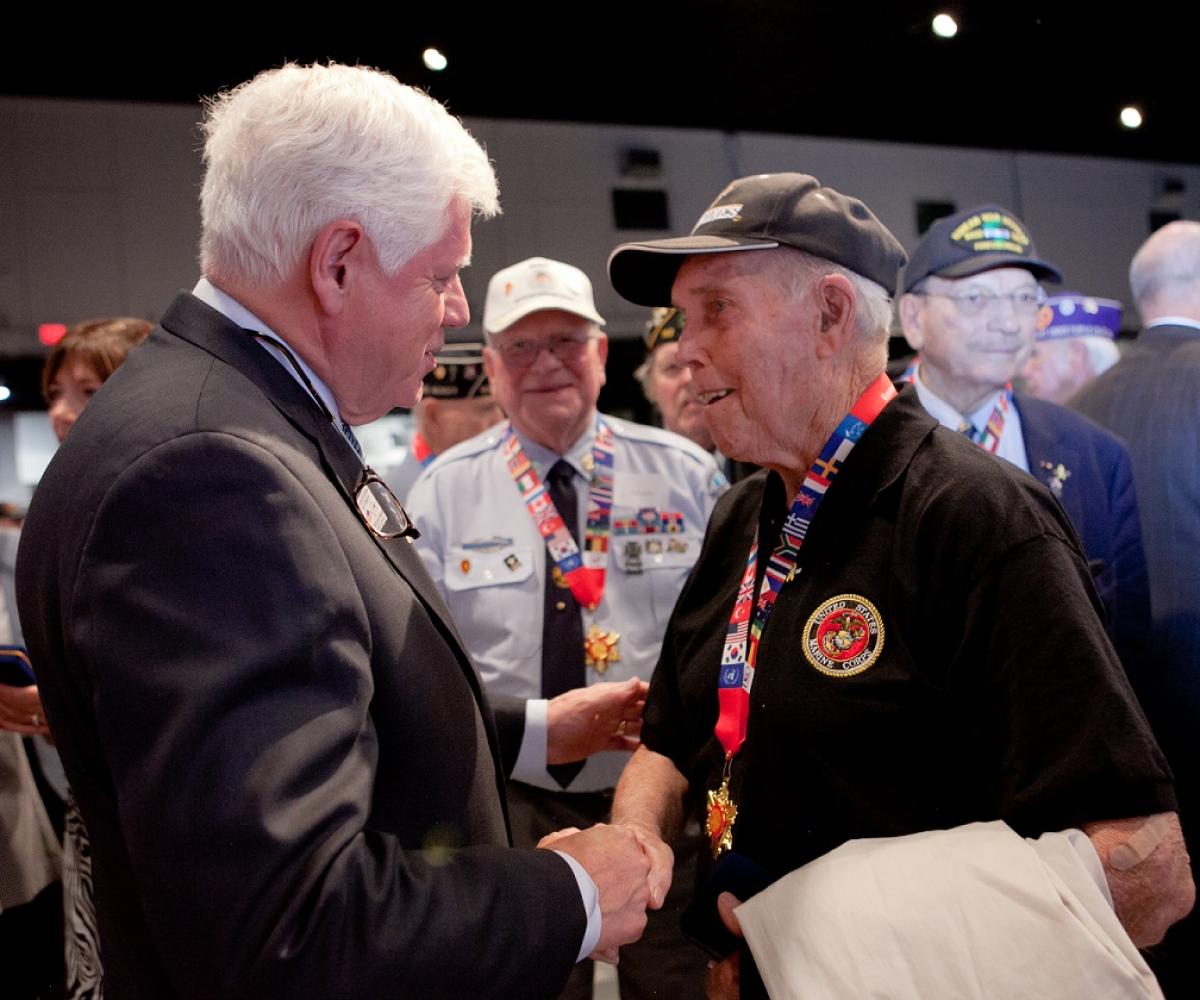 Congressman Larson medals