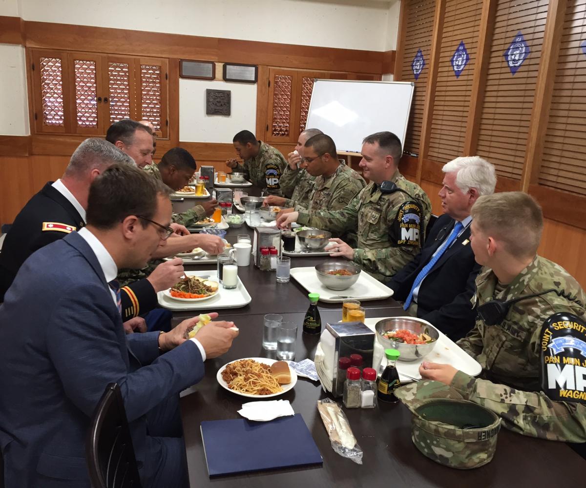Rep. Larson dines with US Forces stationed in Korea