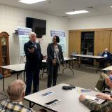 Reps. Larson and Hayes at the Sullivan Senior Center in Torrington
