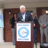 Rep. Larson speaking at the Connecticut AFL-CIO Headquarters in Rocky Hill