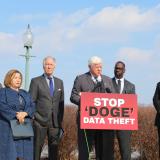 Democracy Forward President and CEO Skye Perryman, Rep. Linda Sanchez, Ways and Means Committee Ranking Member Richard E. Neal, Social Security Subcommittee Ranking Member John B. Larson, AFT Secretary Treasurer Fedrick Ingram, Alliance for Retired Americans Executive Director Richard Fiesta