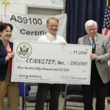 CONNSTEP President and CEO Beatriz Gutierrez, Infinity Fuel Cell and Hydrogen, Inc. President & CEO William Smith, and Rep. Larson