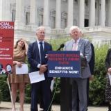 Rep. Larson with Rep. Richard Neal and Social Security advocates