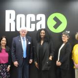 Roca Executive Vice President of Women & 2Gen Sunindiya Bhalla, Rep. Larson, Assistant Director of Roca Hartford Young Mothers’ Program Naimah Spann, Roca CEO and Founder Molly Baldwin, Director of Constituent Services for Rep. Larson Lisa Perrone