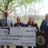 State Senator Saud Anwar, South Windsor Mayor Liz Pendleton, Councilwoman Erica Evans, and Rep. Larson 