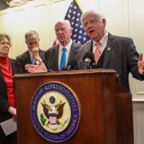 Rep. Larson with former Social Security Administration Commissioner Martin O'Malley and his Democratic colleagues