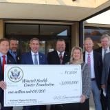 Senator Richard Blumenthal, State Rep. Jay Case, Winsted Town Manager Paul Harrington, Winsted Mayor Todd Arcelaschi, Winsted Health Center Executive Director Kris Griffin, State Senator Stephen Harding, Project Development Team Leader Vance Taylor, and Rep. Larson