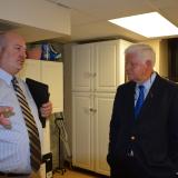 Brian Baker and Rep. Larson discuss the Inn’s in-house clinic, which is the oldest student-run clinic in the nation.
