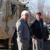 Rep. Larson speaks with President Marty Marola at Tru-Hitch, Inc.