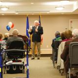 Rep. Larson addresses seniors in Manchester.