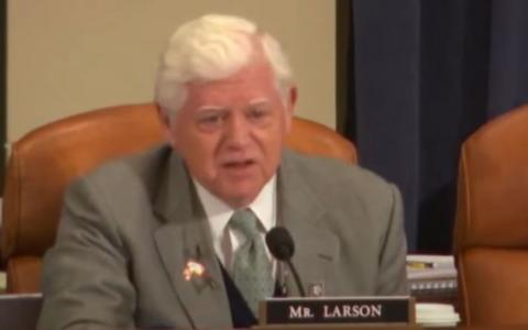 Rep. Larson speaking at the Ways and Means hearing