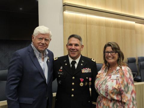 Rep. Larson, Command Chief Warrant Officer 5 Patrick Nelligan, and U.S. Army veteran Sherri Vogt