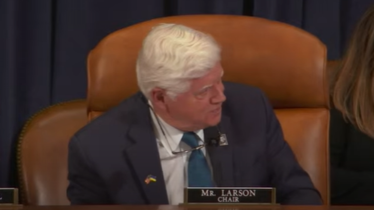 Rep. Larson chairing the hearing. 