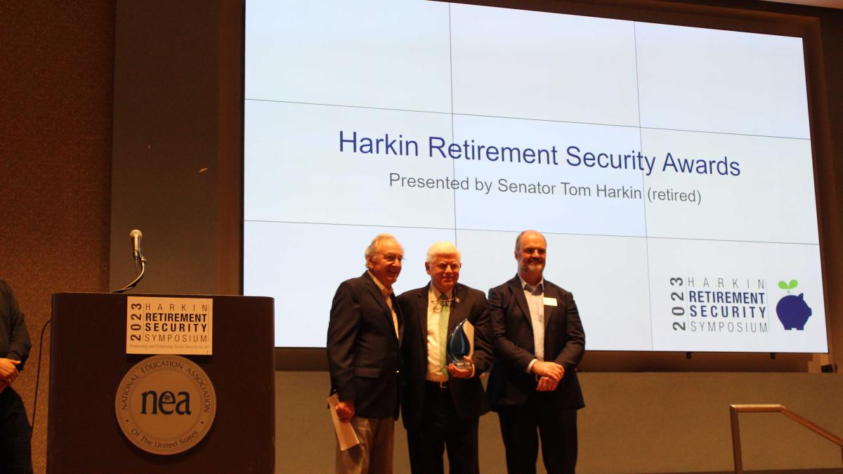 Rep. Larson receiving the award.
