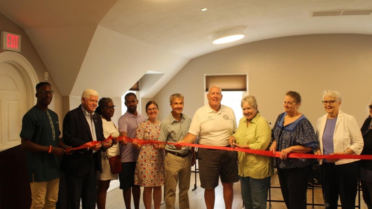Rep. Larson, East Hartford Director of Library Services Sarah Morgan, Mayor Mike Walsh, Council Chair Rich Kehoe and members of the East Hartford Town Council, and members of the East Hartford Commission on Culture and Fine Arts