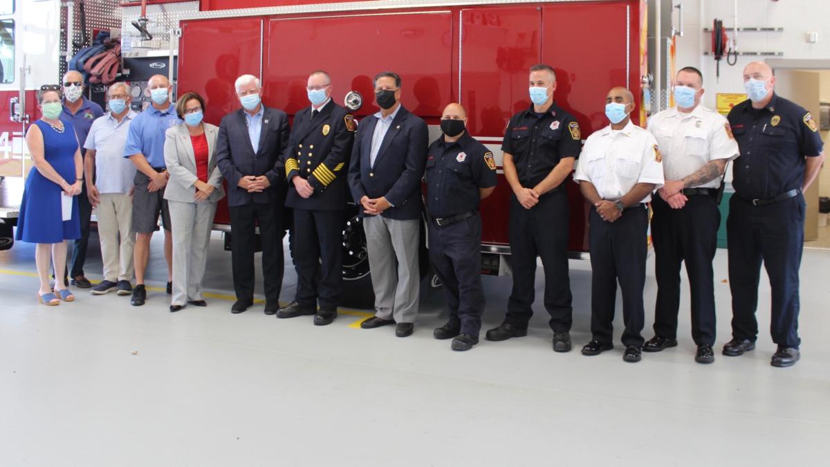 Rep. Larson with Firefighters