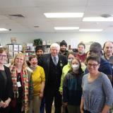 Rep. Larson and Rep. Garibay with the staff of the Blue Dragonfly gift shop in Windsor