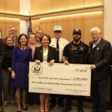 Lt. Governor Susan Bysiewicz, State Rep. Mary Fortier, Bristol Fire Chief Richard Hart, Officer Alec Iurato, Rep. Larson, Chief of Police Mark Morello, and members of the Bristol City Council