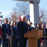 Rep. Larson stands with veterans and officials in Connecticut