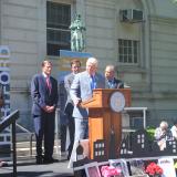 Rep. Larson speaks at a press conference in Hartford