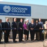 Rep. Larson and other officials cut the ribbon at Goodwin College's new Business and Manufacturing Center