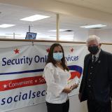 Rep. Larson with SSA East Hartford District Manager Gilda Agosto 