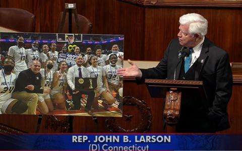 Rep. Larson speaking on the House Floor.