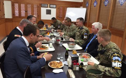 Rep. Larson dines with US Forces stationed in Korea